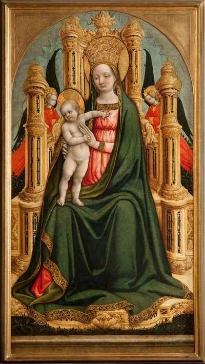 The Virgin and Child Enthroned and Two Angels by Antonio Vivarini